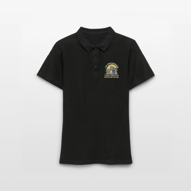 Cat Programmer Coder Entwickler Kitten Computer Frauen Polo Shirt