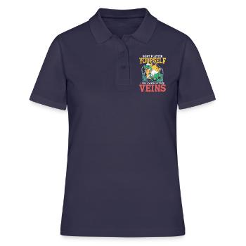 Don't Flatter Yourself I Was Looking At Your Veins - Frauen Polo Shirt - Navy - Vorne - Ailine (174cm)
