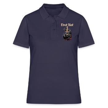 Fret Pas Drôle Citation Professeur De Guitare - Polo Femme - bleu marine - Devant - Ailine (174cm)