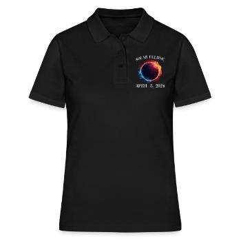 Sonnenfinsternis 8. April 2024 - Frauen Polo Shirt - Schwarz - Vorne - Ailine (174cm)