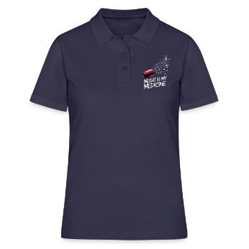 Musik ist meine Medizin für Musikliebhaber - Frauen Polo Shirt - Navy - Vorne - Ailine (174cm)