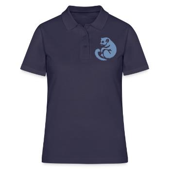 Loris Slowlori Silhouette Mammifère - Polo Femme - bleu marine - Devant - Ailine (174cm)