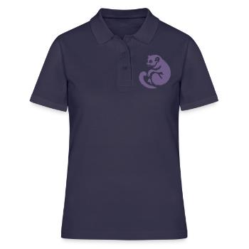 Loris Slowlori Silhouette Mammifère - Polo Femme - bleu marine - Devant - Ailine (174cm)