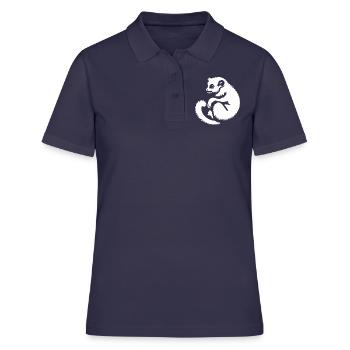 Loris Slowlori Silhouette Mammifère - Polo Femme - bleu marine - Devant - Ailine (174cm)