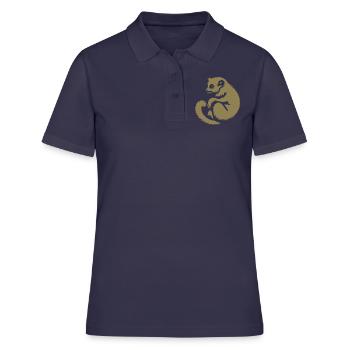 Loris Slowlori Silhouette Mammifère - Polo Femme - bleu marine - Devant - Ailine (174cm)
