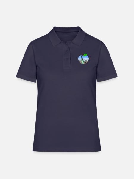 Apfel New York Freiheitsstatue - Frauen Polo Shirt - Navy