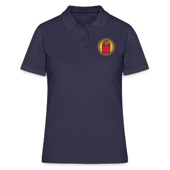 Strahlen Pommes Frites - Frauen Polo Shirt - Navy - Vorne - Ailine (174cm)