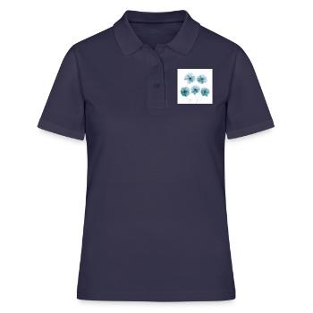 Coquelicot Photo Blanc Bleu Gris - Polo Femme - bleu marine - Devant - Ailine (174cm)