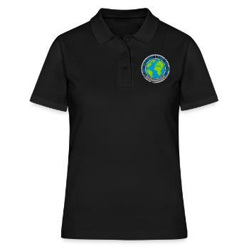 planet over profit Zitat - Frauen Polo Shirt - Schwarz - Vorne - Ailine (174cm)