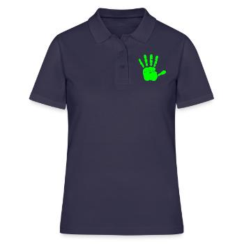 gruene abstrakte hand - Frauen Polo Shirt - Navy - Vorne - Ailine (174cm)