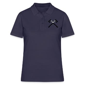 Wikinger Axt sw - Frauen Polo Shirt - Navy - Vorne - Ailine (174cm)