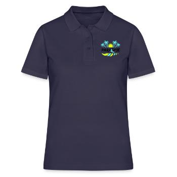 surf paradise - Frauen Polo Shirt - Navy - Vorne - Ailine (174cm)