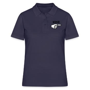 Mein - Hand Finger - Frauen Polo Shirt - Navy - Vorne - Ailine (174cm)