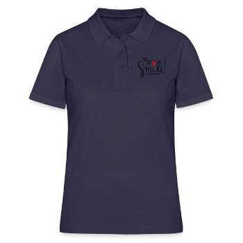 Tu me fais sourire - Adorable adorable adorable avec coeur - Polo Femme - bleu marine - Devant - Ailine (174cm)