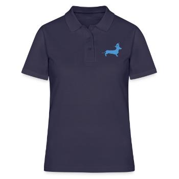 Dackel Alaaf - Frauen Polo Shirt - Navy - Vorne - Ailine (174cm)