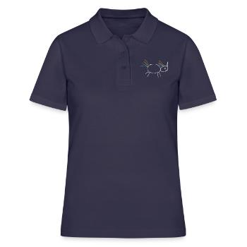 Unicorn Einhorn Geschenkidee Strichmann Humor - Frauen Polo Shirt - Navy - Vorne - Ailine (174cm)