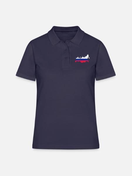 Russland - Frauen Polo Shirt - Navy