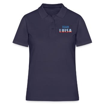 Team Luisa | Warming Stripes - Frauen Polo Shirt - Navy - Vorne - Ailine (174cm)