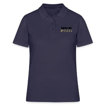 Sorry du Model - Frauen Polo Shirt - Navy - Vorne - Ailine (174cm)