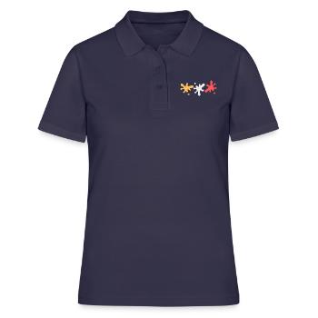 Taches de couleur dans les couleurs lesbiennes Pride - Polo Femme - bleu marine - Devant - Ailine (174cm)