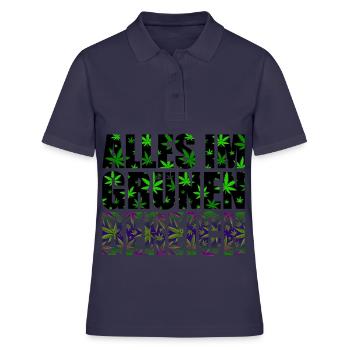Alles im grünen Bereich Cannabis - Frauen Polo Shirt - Navy - Vorne - Ailine (174cm)