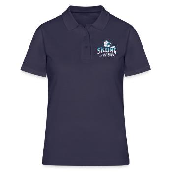 Ski Skifahren Winter Sport Skiurlaub Geschenk - Frauen Polo Shirt - Navy - Vorne - Ailine (174cm)