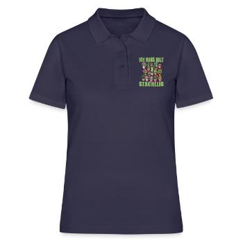 Ich mags halt stachelig - Frauen Polo Shirt - Navy - Vorne - Ailine (174cm)