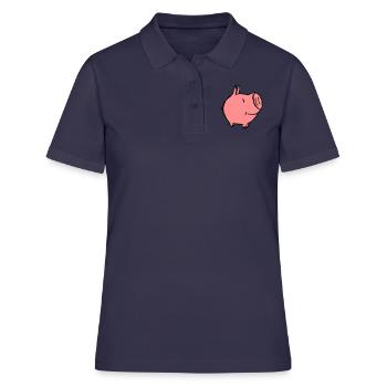 kleines Schweinchen - Frauen Polo Shirt - Navy - Vorne - Ailine (174cm)