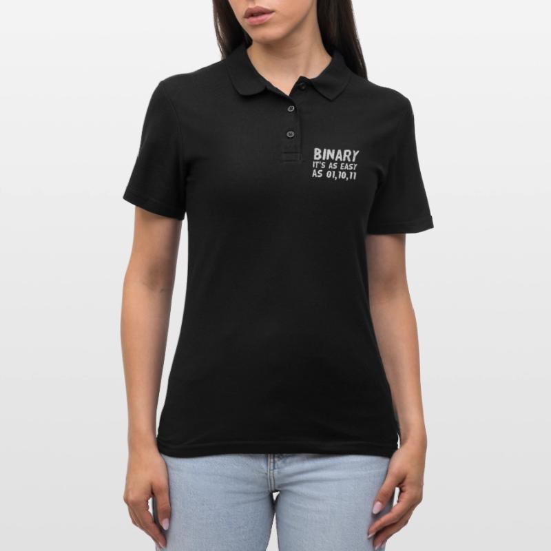 Computer scientist coder binary binary funny saying Women's Polo Shirt