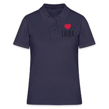 Herz Laura Geschenk - Frauen Polo Shirt - Navy - Vorne - Ailine (174cm)