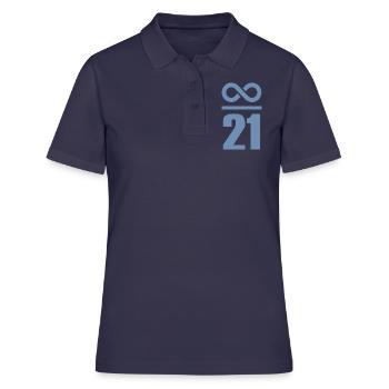 Unendlich durch 21 Millionen Bitcoin - Frauen Polo Shirt - Navy - Vorne - Ailine (174cm)