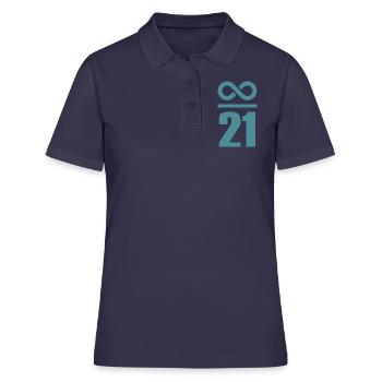 Unendlich durch 21 Millionen Bitcoin - Frauen Polo Shirt - Navy - Vorne - Ailine (174cm)