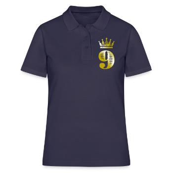 9 Chiffre Couronne Or - Polo Femme - bleu marine - Devant - Ailine (174cm)