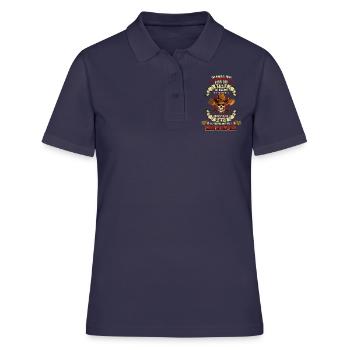 PISS OFF MY WIFE FARMER SKULL - Polo Femme - bleu marine - Devant - Ailine (174cm)