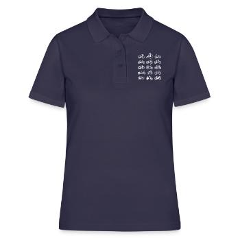 Fahrrad rad räder radl - Frauen Polo Shirt - Navy - Vorne - Ailine (174cm)