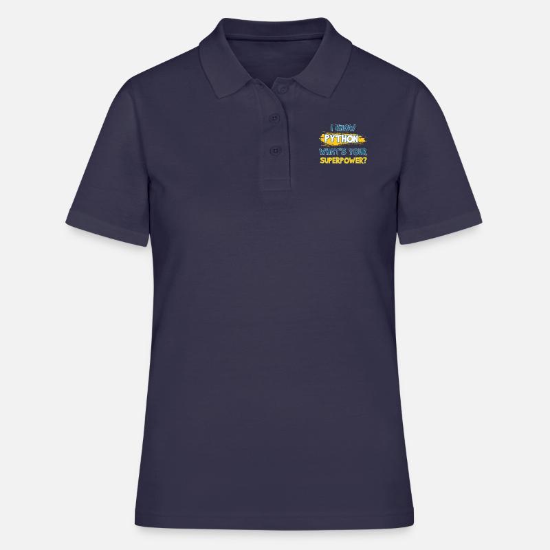 Programmeur Python - Polo Femme - bleu marine