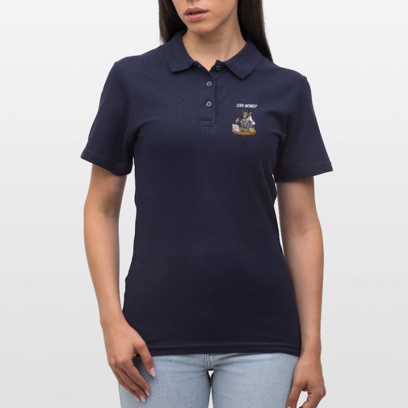 Code Monkey Progammierer Affe Coding Äffchen Frauen Polo Shirt