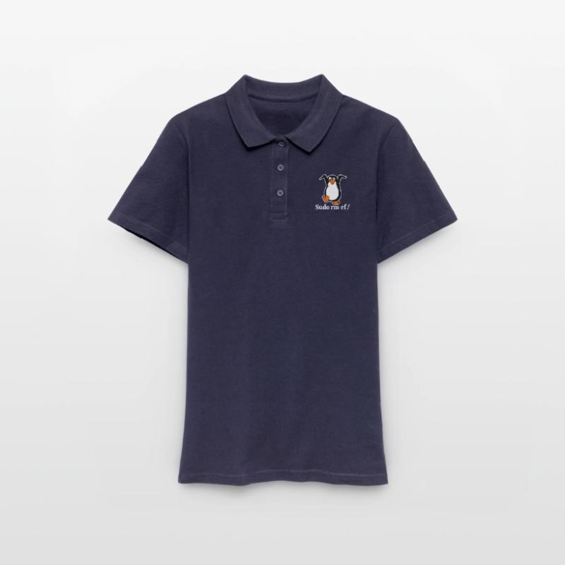 Tux Linux Penguin Sudo Rm Rf | Computer Geek Hack Women's Polo Shirt