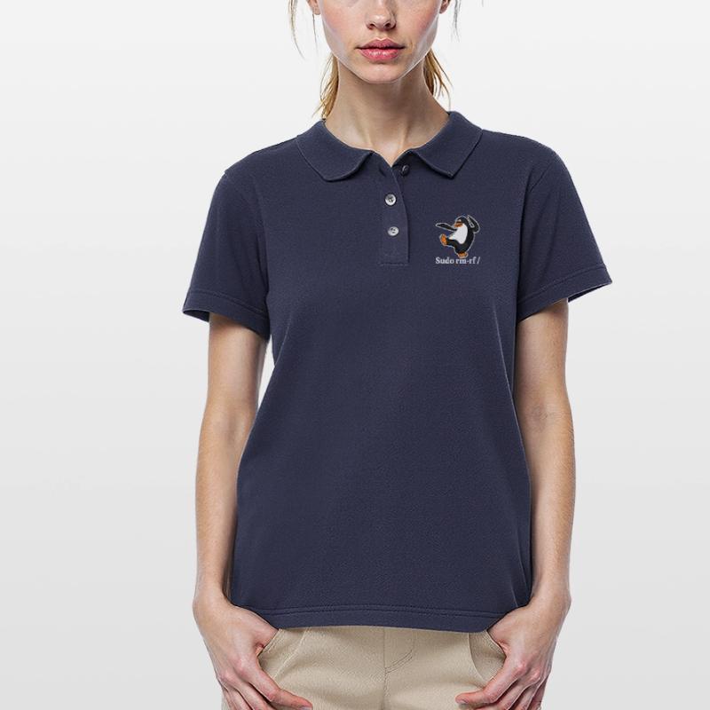 Tux Linux Penguin Sudo Rm Rf | Computer Geek Hack Women's Polo Shirt