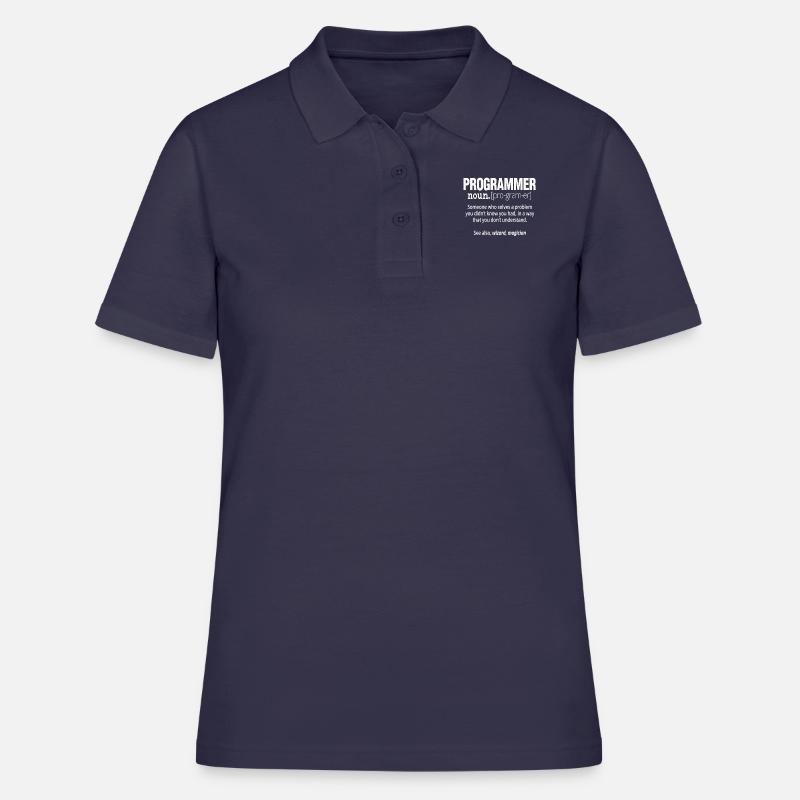 Programmeur Nom Funny Software Engineer Coder - Polo Femme - bleu marine