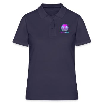 Rétro Vintage Classic Butcher Boucherie Boucherie - Polo Femme - bleu marine - Devant - Ailine (174cm)