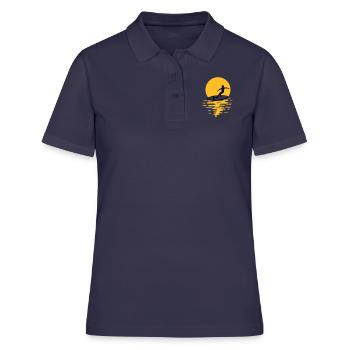 Sonne Abend Surfer - Frauen Polo Shirt - Navy - Vorne - Ailine (174cm)