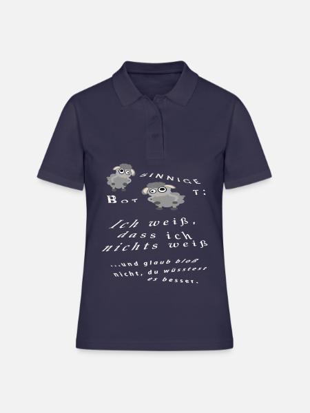 Ich weiß, dass ich nichts weiß - schaf-sinnig - Frauen Polo Shirt - Navy