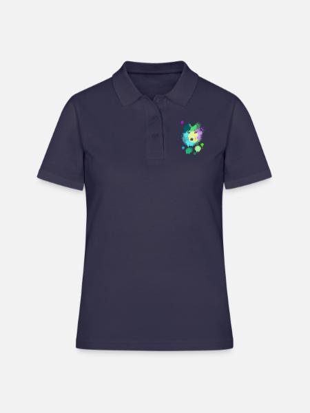 Fox-Splash - Frauen Polo Shirt - Navy