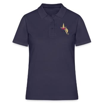 Einhorn Prinzessinnen Unicorn - Frauen Polo Shirt - Navy - Vorne - Ailine (174cm)