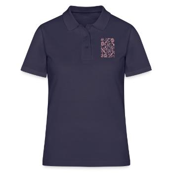 Fleurs - Polo Femme - bleu marine - Devant - Ailine (174cm)