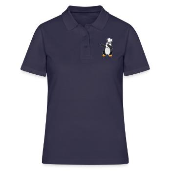 dab dabbing pingouin cuisinier banquet d’hiver drôle - Polo Femme - bleu marine - Devant - Ailine (174cm)