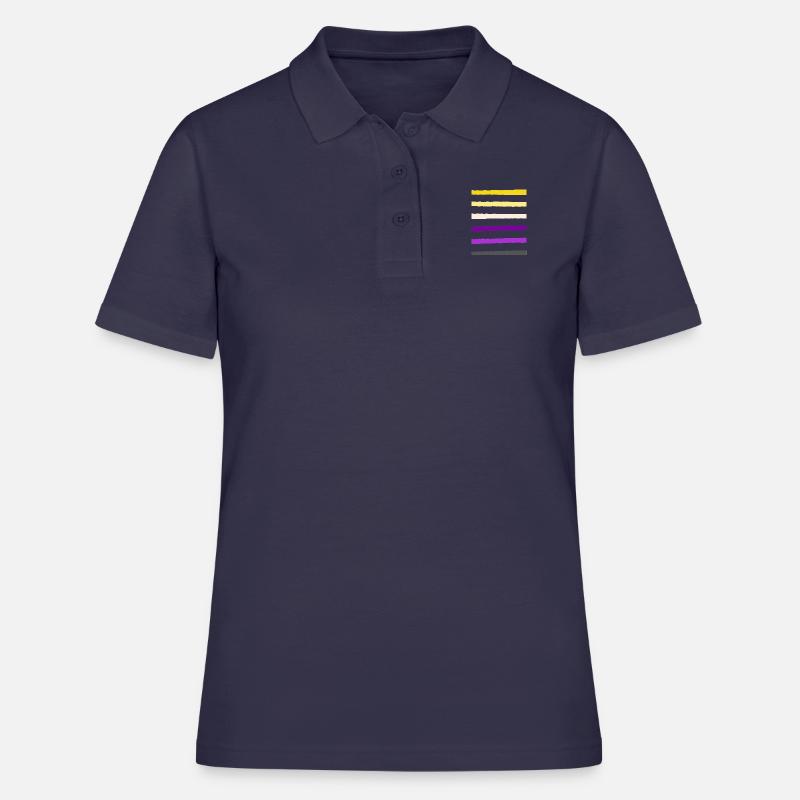 non binary stripe - Frauen Polo Shirt - Navy
