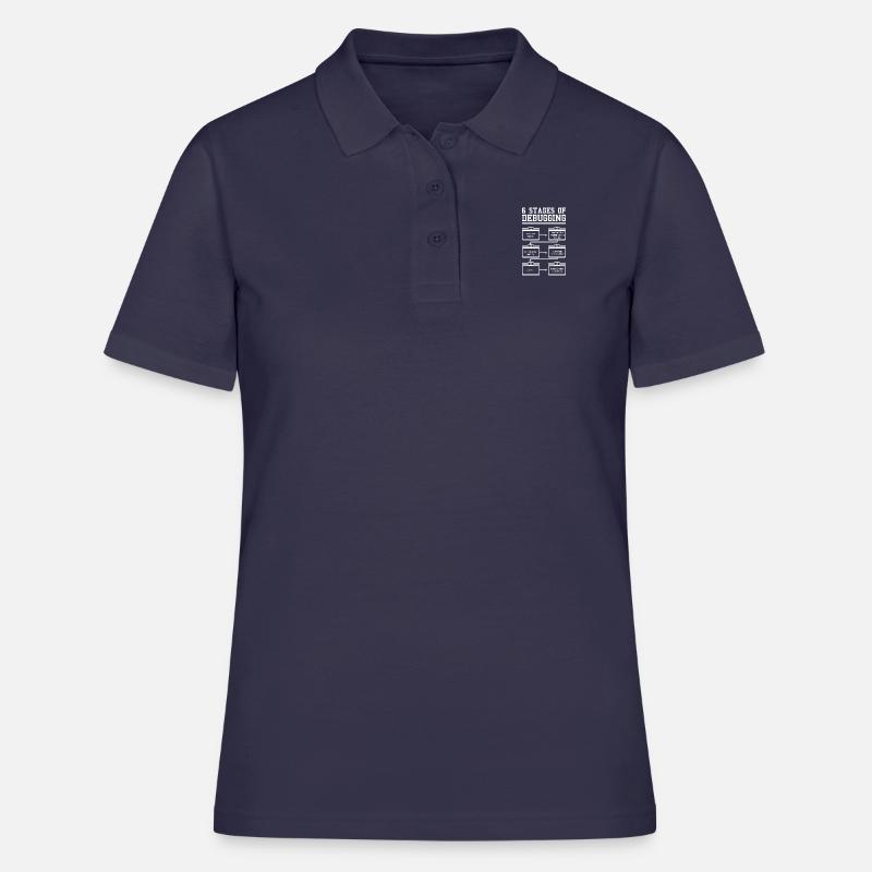 6 Stages of Debugging Programmierer Software - Frauen Polo Shirt - Navy
