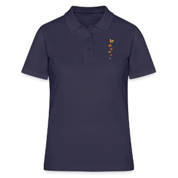 schmetterlinge - Frauen Polo Shirt - Navy - Vorne - Ailine (174cm)